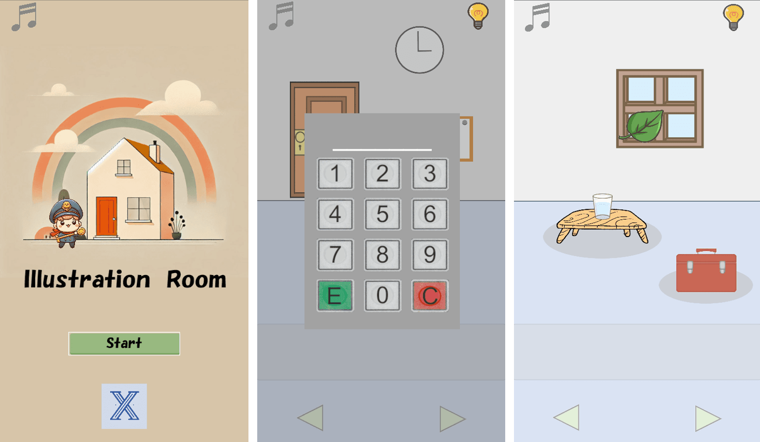 Android向け2D脱出ゲーム:Illustration Room